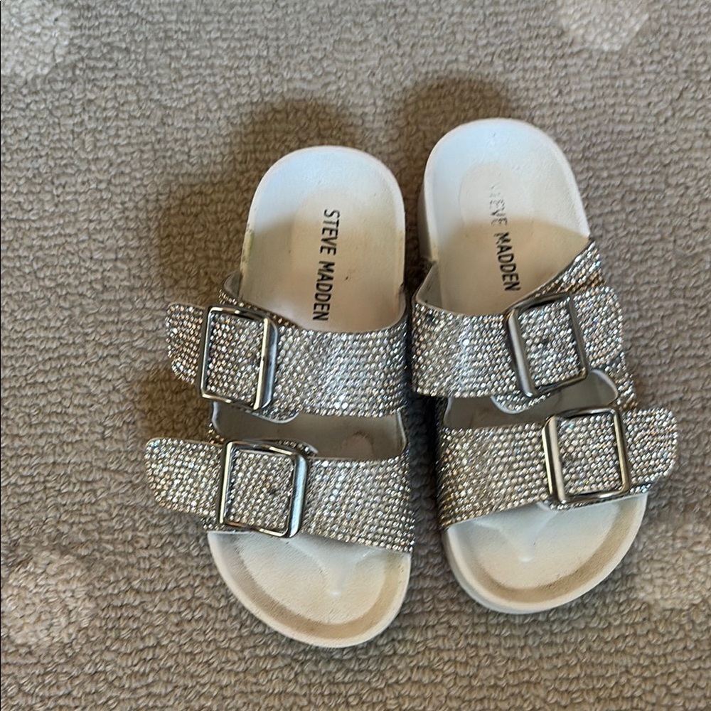 Steve Madden Silver Glitter Sandals